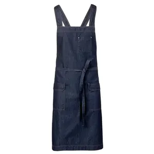 4076 Bib apron Denim - Dark blue