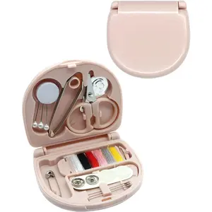 keepsweat Mini Sewing Kit,Small Travel Size Emergency Pocket Sewing Kit with Buttons,Threads,Scissors,Needles Portable DIY Supplies Needle and Thread Set for Beginner Little Plastic Box