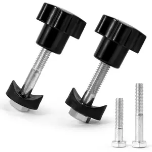 2 Sets Universal Rollator Walker Replacement Parts Complete Accessories Kit with 4 M6 Screws (1.18in & 1.57in), 2 Compact Star Knobs & 2 Black Washers, Tool-Free Adjustment in Seconds
