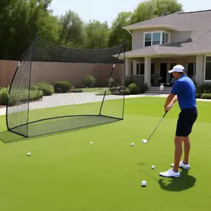 11×8ft Golf Simulator Package, 4K-Ready Screen, Blackout Cage & Accessories, 9ft Guardrail for Home Garage