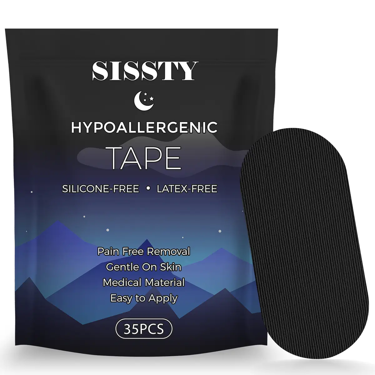 SISSTY Mouth Tape for sleeping, one month supply, mouth tape, black, gentle, adhesion & 35 Strips, sports accessories, Anti Snoring Sticker Snoring Re