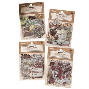 160 PCS Vintage Stickers Scrapbook Stickers DIY Craft Supplies -Adhesive Sticker Pack for Junk Journal Supplies