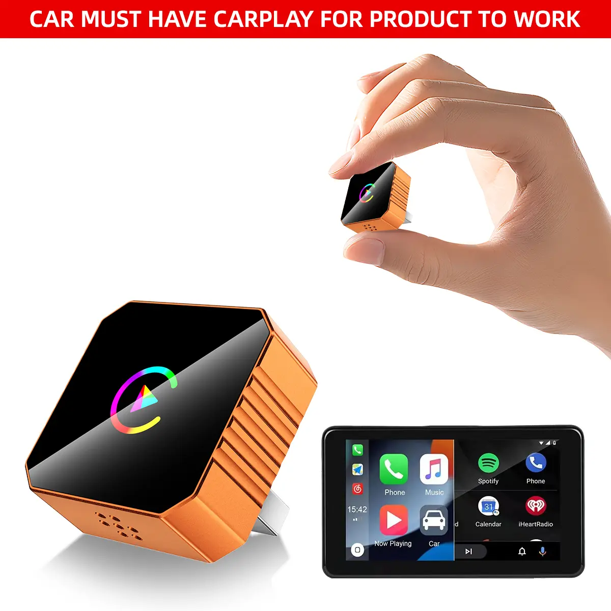 2026 iPhone/Android Wireless CarPlay Adapter — Hands-Free Calling; A CarPlay Converter Integrating Wireless Connectivity and Charging Capabilities