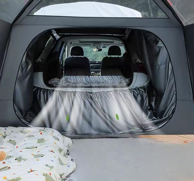 Universal SUV Car Rear Tent Waterproof Sunshade Windproof Foldable Portable Large Space Tailgate Awning Camping Travel Outdoor Gear for 3-4 People