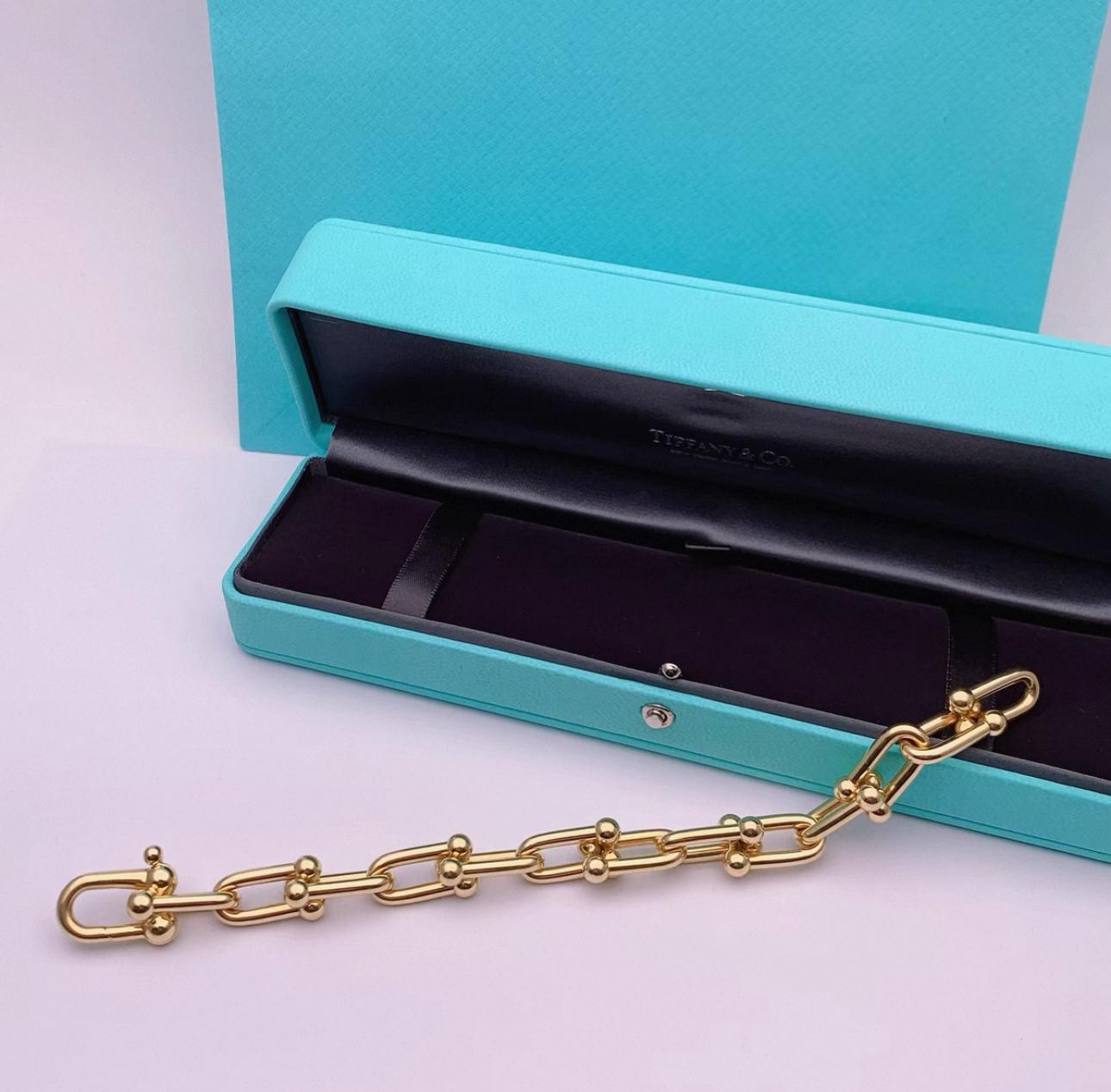 Pre-owned Tiffany & Co. HardWear Large Link Bracelet in Polished Gold Tone, Length Approx. 7.87 Inches