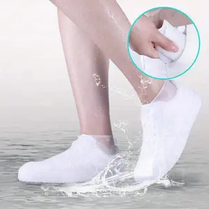 2pcs Waterproof Non-slip Silicone Shoe High Elastic Wear-resistant Unisex Rain Boots for Outdoor Rainy Day Reusable Shoe Cover Rainproof