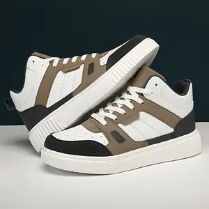 Men's High-top Lace-up Skate Shoes, Non-slip Classic Trendy Sneakers, Suitable for Outdoor Walking Travel Leisure Activities