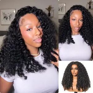 [Wequeen] Leave-out Friendly Burmese Curly Half Wig Glueless Blending Fulani Braids Human Hair Natural Volume Seamless Blend Realistic Hairline Adjustable Fit Valentine Gifts