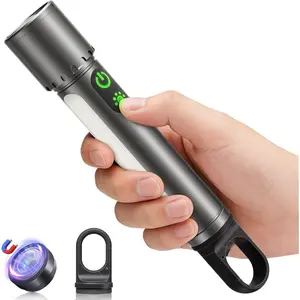 High Lumens Flashlight Rechargeable-Magnetic,Hanging,Zoom Beam,Side Light Multi-Function LED Flashlights Super Bright Powerful Waterproof Flash light for Camping,Emergency,Hiking,Dog Walking,Home