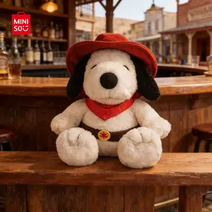 MINISO Snoopy Western Cowboy Collectible Figurine – Sitting Pose Display Toy, Cute Cartoon Decor Gift