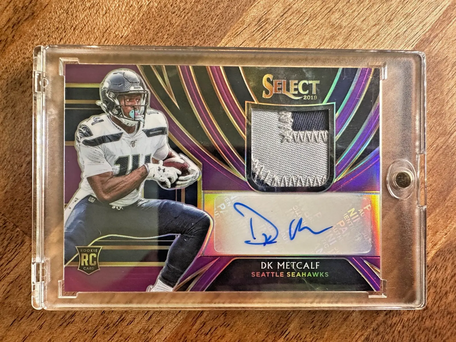 2019 Panini Select DK Metcalf Purple Prizm /49 RPA (SN, MEM, AU, RC) Seahawks