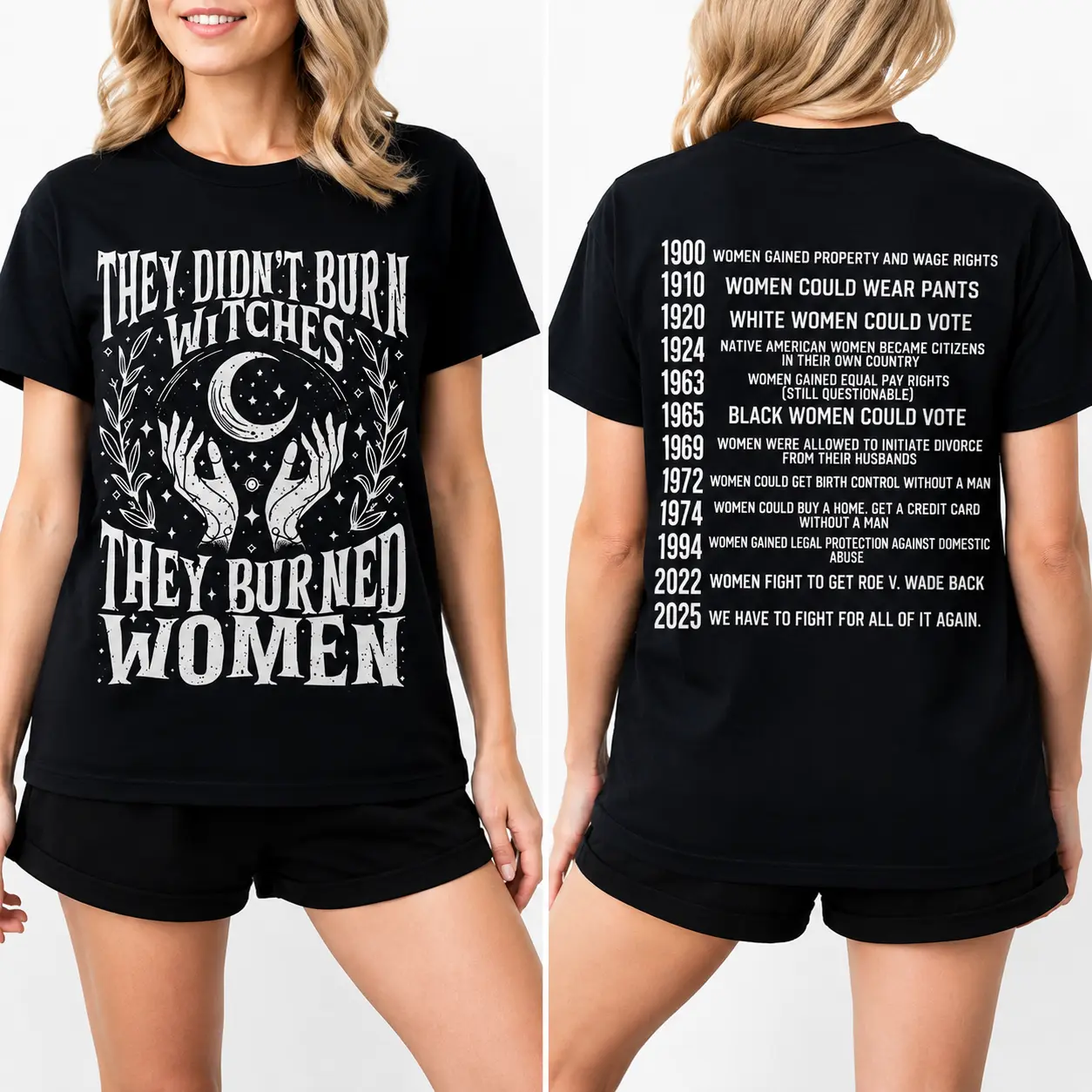 They Didn’t Burn Witches |     They Burned Women |     Women Rights Dates |     Witch Shirt |     Women Shirt |     Woman Shirt |   logoAnalyze listing