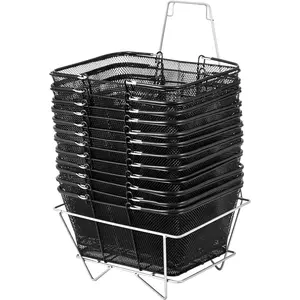 Mophorn 12PCS Shopping Baskets with Handles, Black Metal Shopping Basket, Portable Wire Shopping Basket, Black Wire Mesh shopping Basket Set for Stores ShoppingVEVOR Super Brand Day