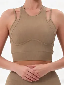 Buttery Soft Double Strap Crop Top, Ribbed Seamless Gym Top, Comfortable Fitness Wear, Ideal for Workouts and Active Lifestyle