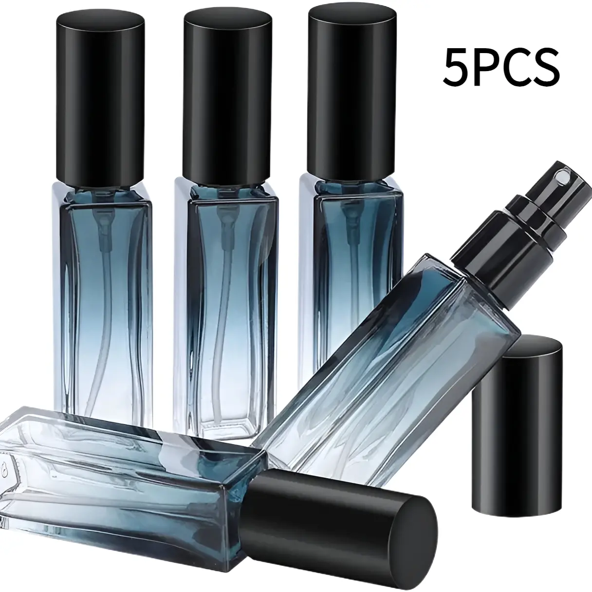 5pcs 10ML High-End Durable Portable Perfume Bottles, Lightweight Travel-Ready Fine Mist Clear Glass Spray Bottles, Compact Design for Easy Use