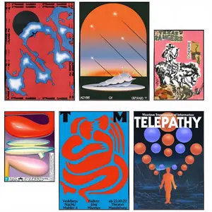 Mid Century Vintage Classic Colorful Poster HD Waterproof Self-Adhesive Art Vibrant Wall Print for Living Room Bedroom Bar Parlor Home Decor Gift Fade-Resistant Easy-Apply Durable Dly Artwork