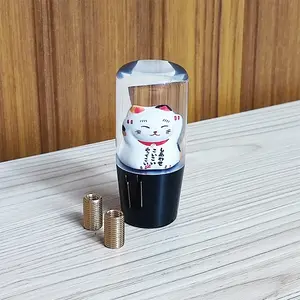 Car Acrylic Personalized Dried Flower Gear Knob, Crystal Rose Flat Head Gear Shift Knob for Manual Transmission, Interchangeable Knob