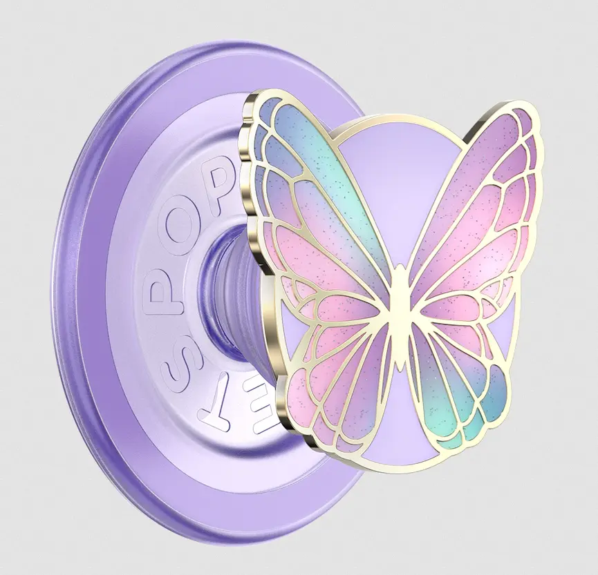 PopSockets Enamel Butterfly Prism MagSafe PopGrip - Smartphone, Cellphone Mobile Accessory, Rotatable Phone Holder & Mount