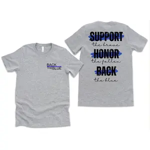 Police Officer Deputy Department Back The Blue Thin Blue Line Honor Fallen Support Brave Faded Retro Vintage T-shirt