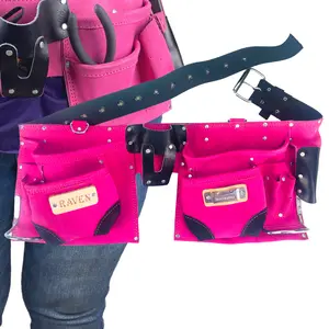 Pink Utility Tool Pouch Belt with 12 Pockets  - AS2103A-PNK