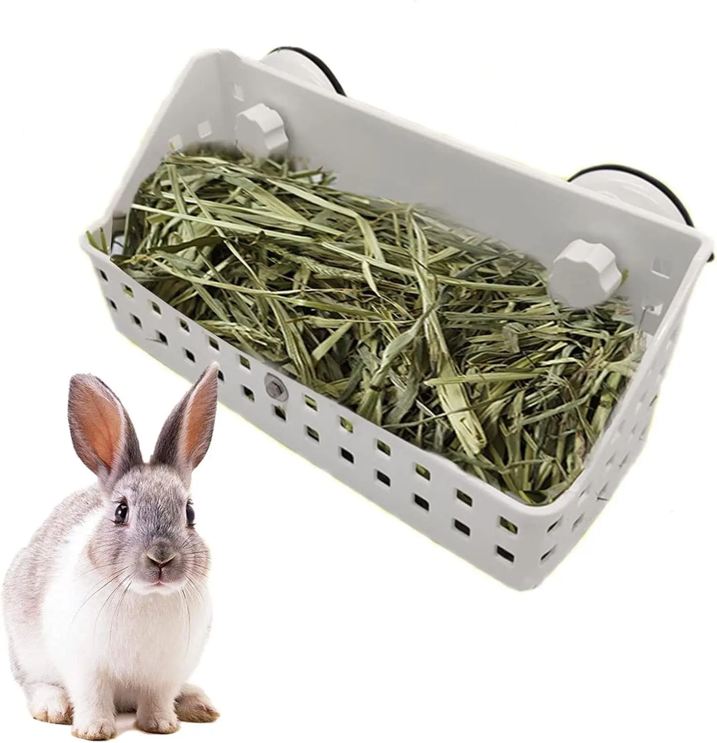 Hay Feeder for Rabbit, Bunny Hay Holder Guinea Pig Hay Feeder Plastic Hay Rack for Rabbits Small Animal Chinchilla Ferret (7.5 X 4.7 X 5.5 inch)