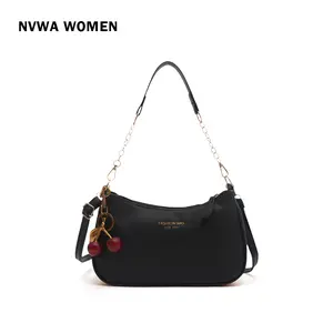 The Coquette Cherry Bag - Trendy Y2K Underarm Purse Black Pebbled Vegan Leather with Cute Charm and Dual Straps for Date Night
