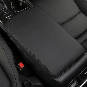 Car Center Console Cover for 2021 2022 Honda Accord 2018 2019 2020 Leather Armrest Cover Interior Middle Arm Rest Cover Dog Seat Protector for Honda Accord Interior Accessories (black stitches)