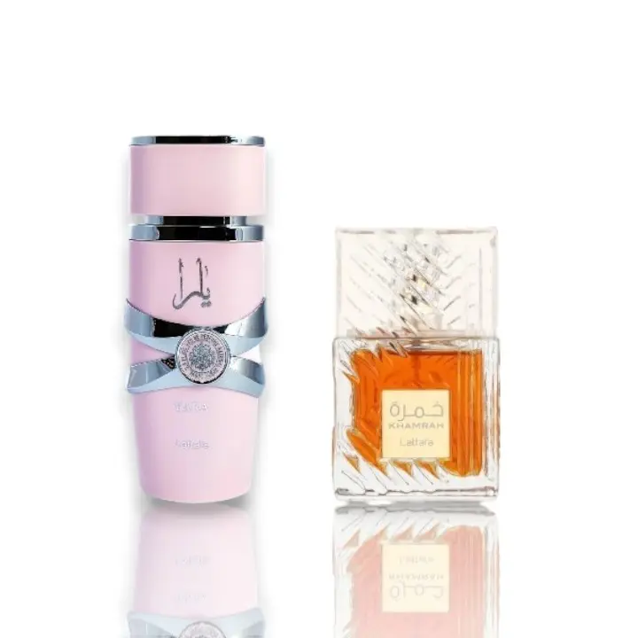 Lattafa | Yara 100 + Khamrah | Unisex Fragrance | 100 ML - 3.6 Oz | Eau De Parfum | Tangerine- Heliotrope, and Orchid