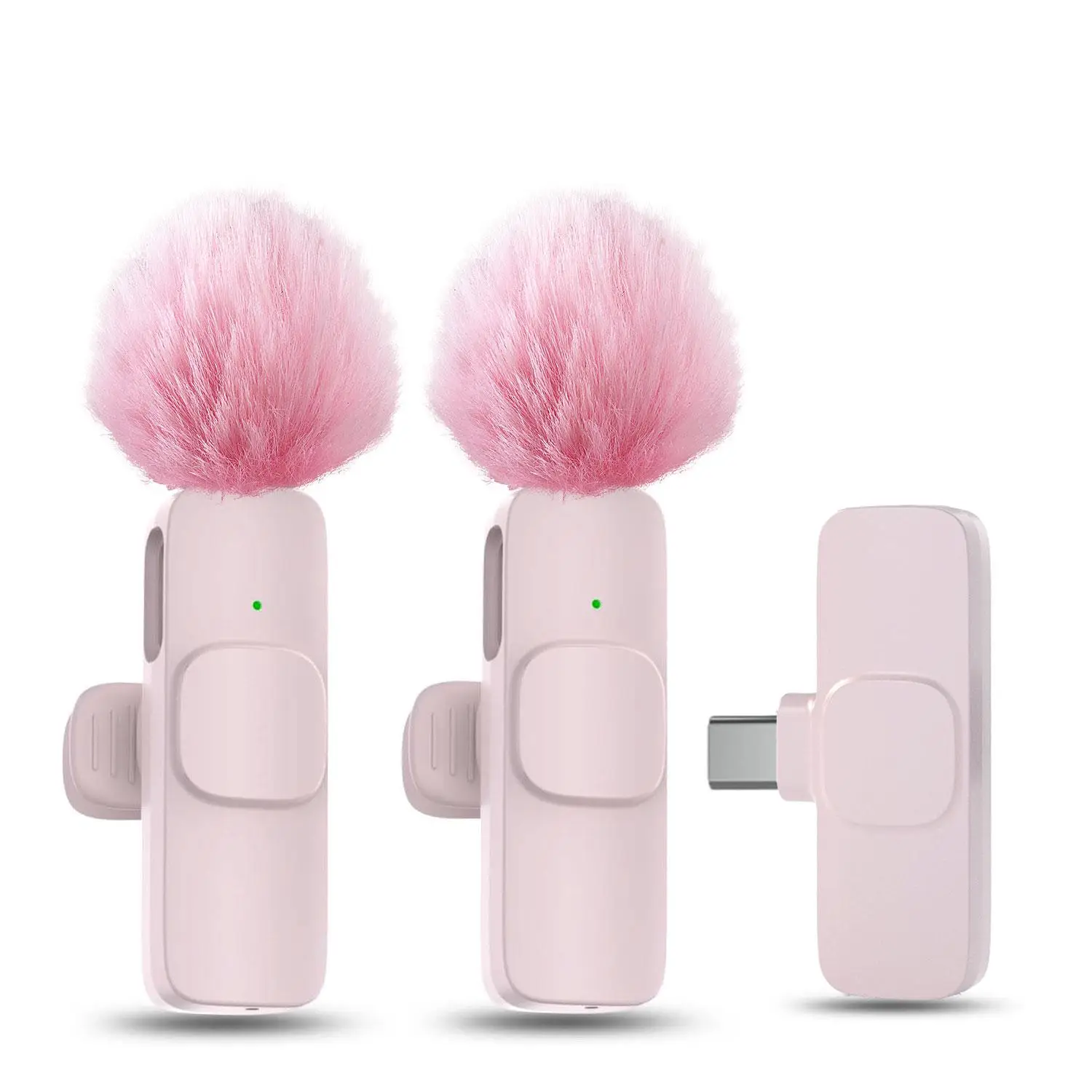 Wireless Collar-Clip Microphone, USB Rechargeable Wireless Microphone, Clip-on Lapel Mic for Video/Audio Recording, Professional Microphone for Smartp