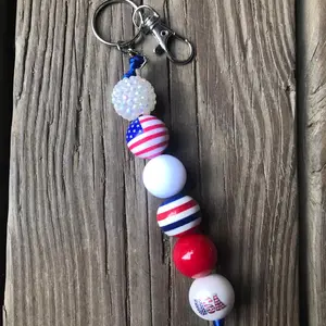 United We Stand Acrylic Bead Keychain