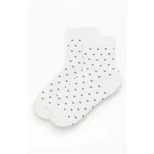 John Galt Women's White & Blue Heart Socks