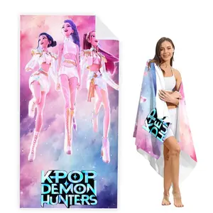 K-Pop Glitter Bath Towel, Soft Microfiber Fabric, Quick-Dry and Absorbent, Perfect for Beach Pool Bathroom, Ideal Gift