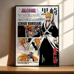 Ichigo Bleach Anime Poster, Ichigo Kurosaki Bleach Manga Art Print Anime Decor Posters - NO FRAME