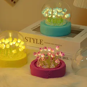 Tulip Small Night Lamp Internet Celebrity Hot Sale Creative Personality Handmade DIY Ambience Light Table Decorative Ornaments Gift