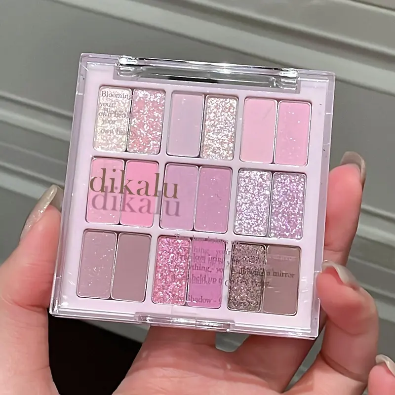 18 Color Korean Eyeshadow Palette, Matte & Shimmer Finish, Includes Nude Strawberry & Grape Shades, Brighten Your Makeup Look, Glitter Shimmer Eyeshadow, Matte Pigmented Palette, Cosmetic Eyeshadow, Eye Makeup Products, Eye Shadow Palettes