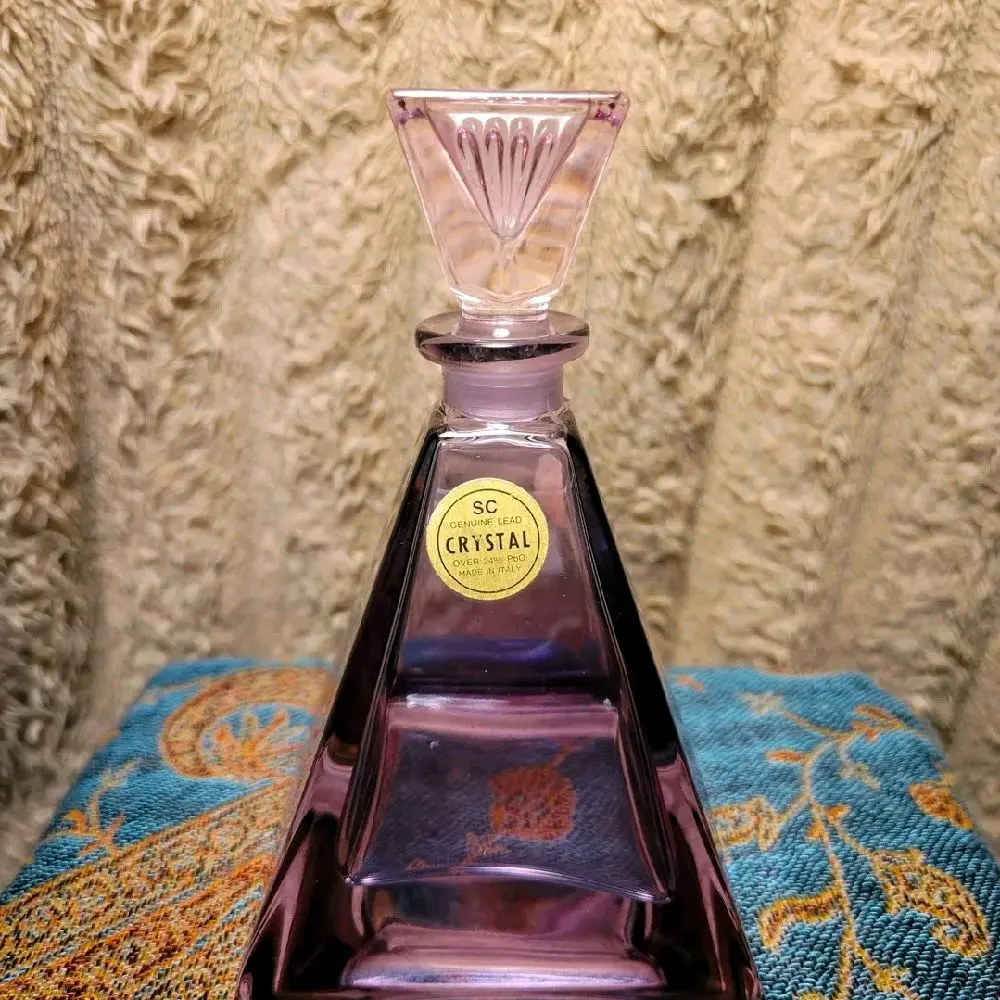 Empty Crystal Italian Purple Tincture Perfume Bottle