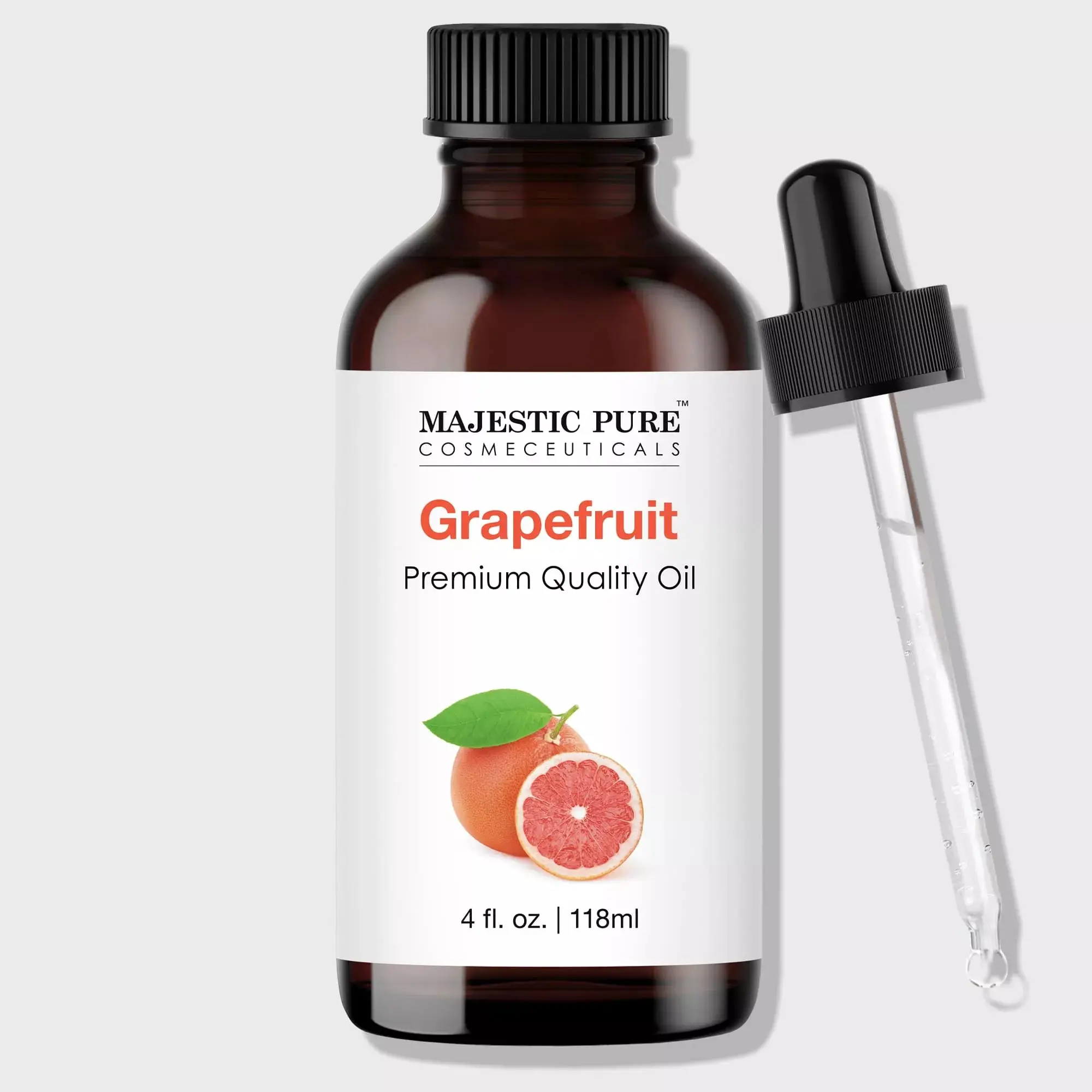 Premium Natural Grapefruit Essential Oil - 4 fl oz Glass Bottle, Therapeutic Citrus Oil for Wellness, Healthy Aromatherapy, Bathroom Scrub, Morning Routines