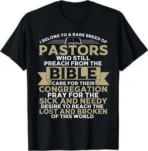 100% Cotton Fashion Garment Funny Pastor Appreciation Gift Christian Preacher Men Women T-Shirt