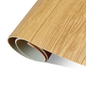 ZM0201-15 Luxury Vinyl Flooring Roll 1.6mm Thick 0.15mm Wear Layer 1x5m Light Oak Wood Grain for Home Renovation