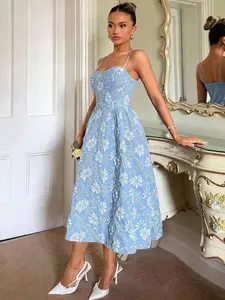 Elegant Spaghetti Strap Backless Maxi Dress - Women's Summer Wedding Guest & Vacation Dress