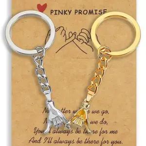 Cute Pinky Promise Keychains Set - Unisex Couple Gifts for Valentine's Day, Anniversary, Birthday, Best Friend or Spouse