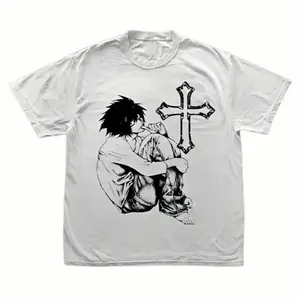 L Lawliet Anime Vintage Graphic Tee, Death Note 90s Retro Manga Shirt, Unisex Streetwear Top, Shinigami Detective Aesthetic, Oversized Heavyweight Cotton Tee for Men Women, Ryuk Kira Mystery Apparel, Grunge Emo Style Fan Gift, Hypebeast Weeb Merch