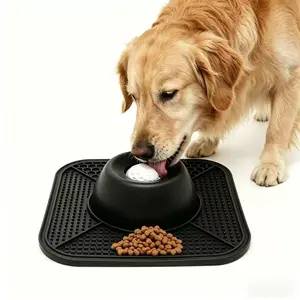 Slow Feeder Dog Bowl with Rolling Feature, Spill-Proof Licking Feeding Bowl for Liquid Treats, Interactive Puzzle Feeder for Puppies, Anxiety Relief Toy