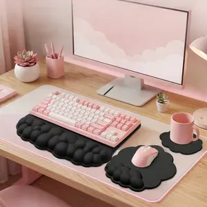 Memory Foam Wrist Rest Set 3-in-1 for Keyboard & Mouse, Ergonomic Comfort, Non-Slip PU Leather, Perfect for Gaming, Typing, or Office Work