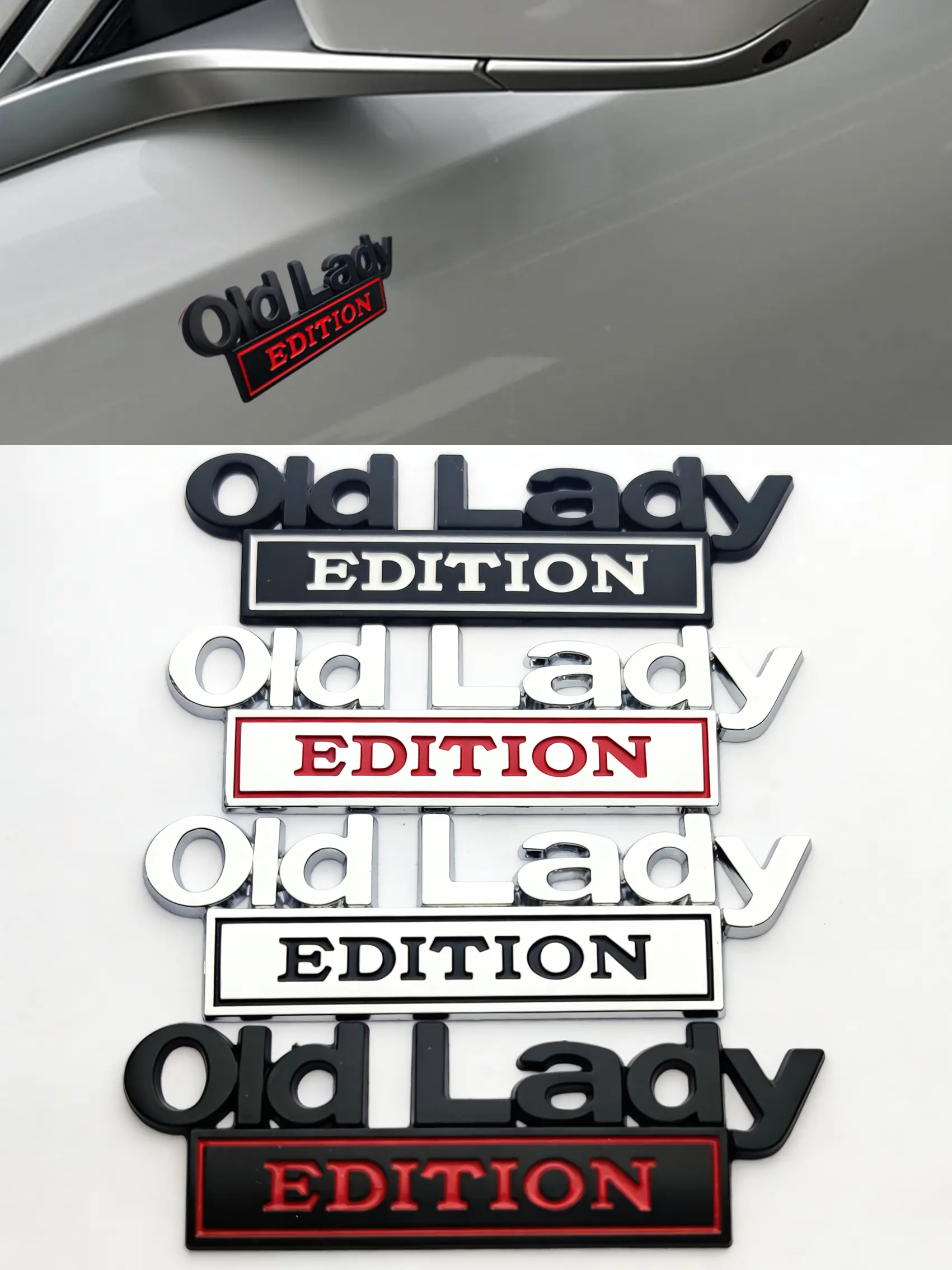 Old Lady Edition 3D Emblem Sticker Badge Funny Decals for Car Truck SUV Motorcycle Unique Design