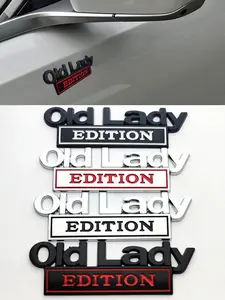 Old Lady Edition 3D Emblem Sticker Badge Funny Decals for Car Truck SUV Motorcycle Unique Design