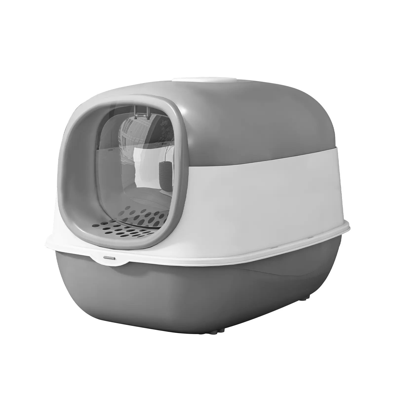 Extra-large fully enclosed cat litter box featuring a built-in UV sterilization light, splash guard for litter, and activated carbon odor-blocking design—ideal for large cats and multi-cat households as a jumbo cat toilet. dream