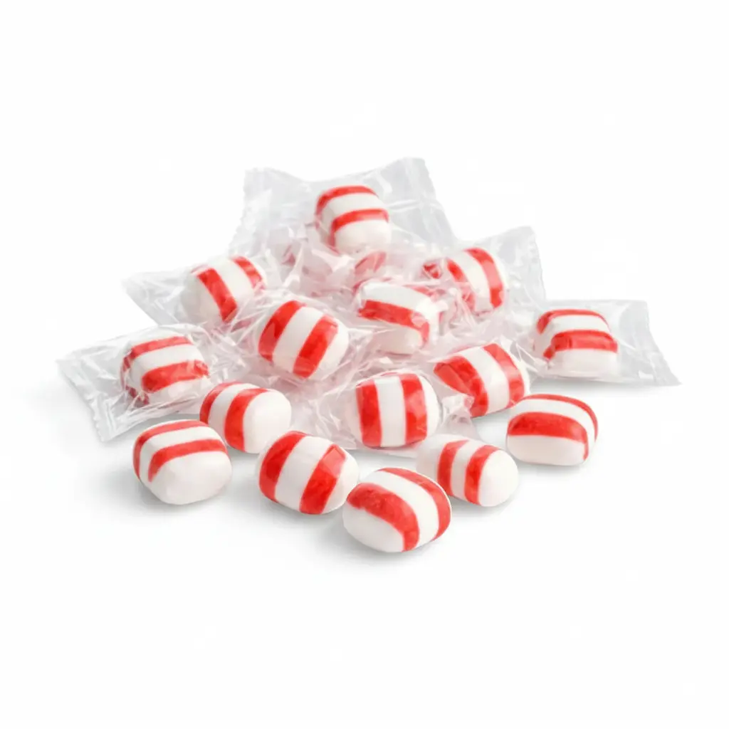 Soft Peppermint Puffs Candy Melt Away Refreshing Wrapped Mint Candy Soft Peppermint Puffs Candy Melt Away Refreshing Wrapped Mint Candy