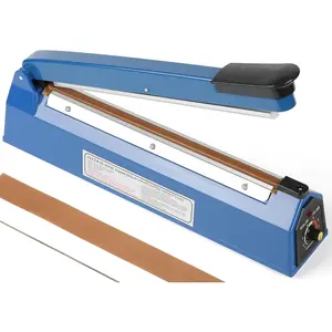 12 Inch Impulse Heat Sealer  Impulse Bag Sealer Manual Poly Bag Heat Sealer Machine for Plastic Bags PE PP Bags Extra Replace Element Grip(Blue)