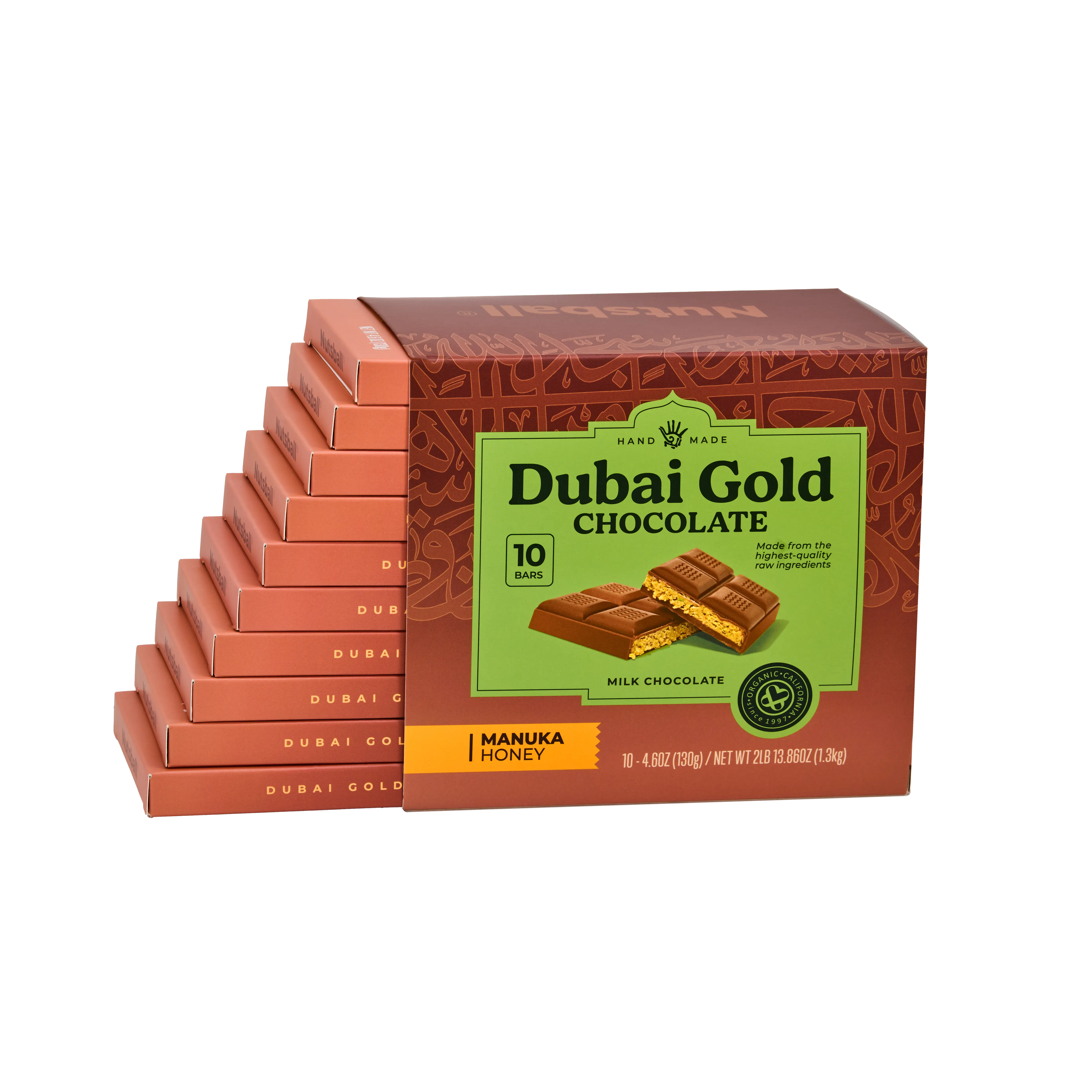 DUBAI GOLD Milk Chocolate Bar 10-110g / 1,1 kg